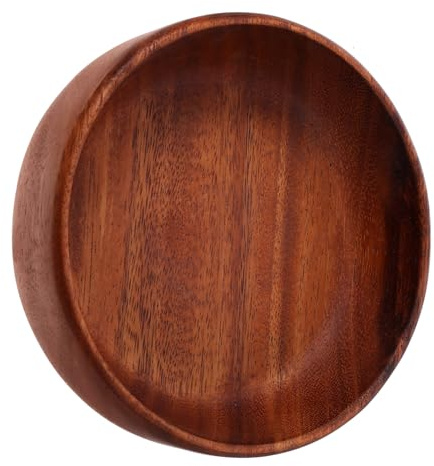 OKUMEYR Plateau de Service en Bois Rond 16x4,5cm, Assiette à Fruits pour Pain et Petites Collations, Facile à Nettoyer, Maison
