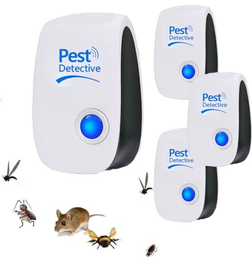 Ultrasonic Pest Repeller, 4 PCS Ants Repellent, Mosquito Repellent plug in, Efficient Against Mice Rat Mosquitoes Spider Cockroach Moths Ants Etc