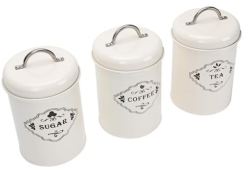 LABRIMP Sealed Jar Iron Tea Tin Storage Canisters for Kitchen Airtight Containers Lids