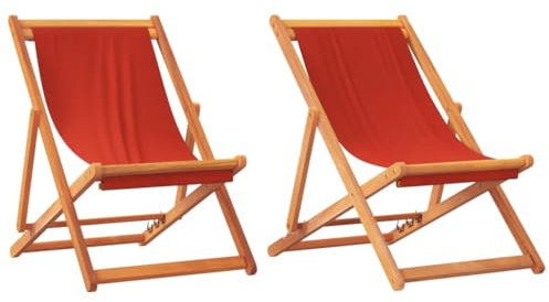 ULUYYUC Balkon Stühle Camping Tisch Stuhl Set Balkonstühle Balkonstuhl - Strandstühle 2 STK. Klappbar Rot Stoff für Balkon Außenbereich Speisesaal Garten