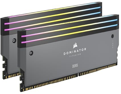 CORSAIR DOMINATOR TITANIUM DDR5 RGB Förbättringssats för Ljus – 2x Moduler – 0 GB RAM – CORSAIR iCUE-Kompatibel – Grå