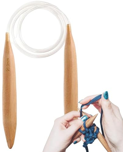 Ferri da maglia grossi – Ferri circolari in legno | Jumbos Knitters Chunky Yarn Aghi Weaving Tools | Bastoncini per maglieria in legno naturale oversize per maglioni, sciarpe, cappelli e coperte