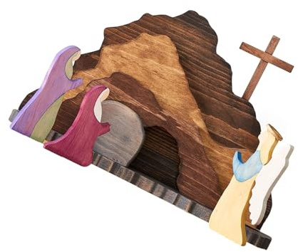 RPFROP Presepe pasquale, decorazioni in legno per presepe, set di ornamenti per la casa, da tavolo e attività religiose