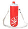 Fodera termica per bottiglia con cinturino lungo, 1,5 litri, rosso e bianco, motivo fiocco di neve. Borsa per bottiglia. Frigo