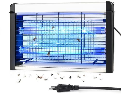 Tebies Lampe Anti Moustique 3500V - 20W UV Tue Mouche Electrique, Non Toxique & Lutte Antiparasitaire, Piège à Insectes, moustiques et Mouches, Convient pour Maison, Jardin