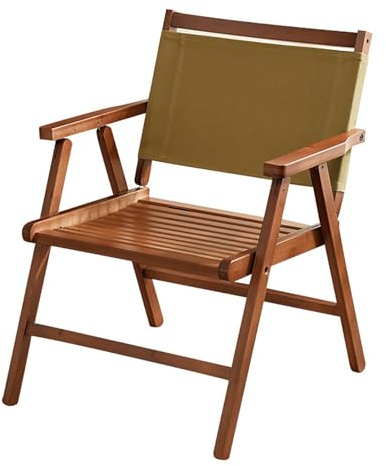 Terrassen-Klappsessel mit Rückenlehne, Holz-Outdoor-Stuhl, Lounge-Sessel, Strandstuhl, stapelbarer Esszimmerstuhl, faltbarer Outdoor-Schlingenstuhl für Terrasse, Veranda, Hof, Balkon Walnut