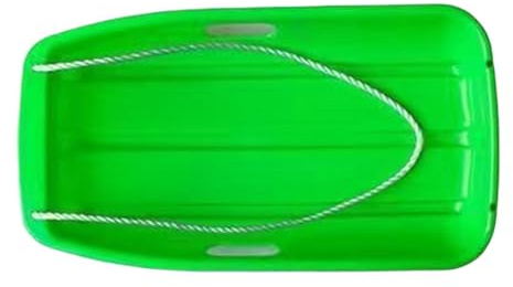 Gralara Schneeschlitten Wintersportgerät Schneegleiter Rodelbrett Ski Brett Aus Robustem PP Material mit für Kinder Zum Rutschen auf Schnee Gras Und S, GrÜn