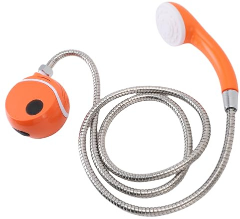 Gonetre Portable Camping Shower Rechargeable Electric Shower Pump System with Shower Head for Outdoor Camping Travel Pet Bathing ABS Material 2200mAh Battery 1.8m Hose