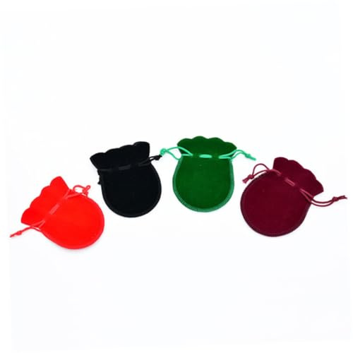 SAFIGLE 20 Stück 9x7cm Schmuckbeutel aus Flanell in Kürbisform mit Kordelzug U-förmige Aufbewahrungsbeutel für Weihnachten und Kleine Geschenke Zufällige Farbe