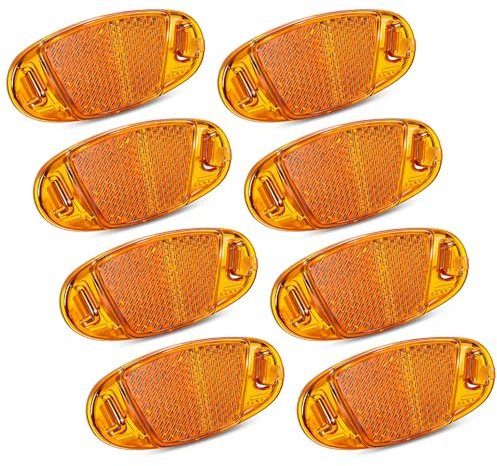 Jadesiegel Réflecteurs de Rayon avec Clips Acier Renforcés | Couleur Orange Haute Visibilité | pour Vélos de Route, VTT, Randonnée & Enfants(8 pièces)