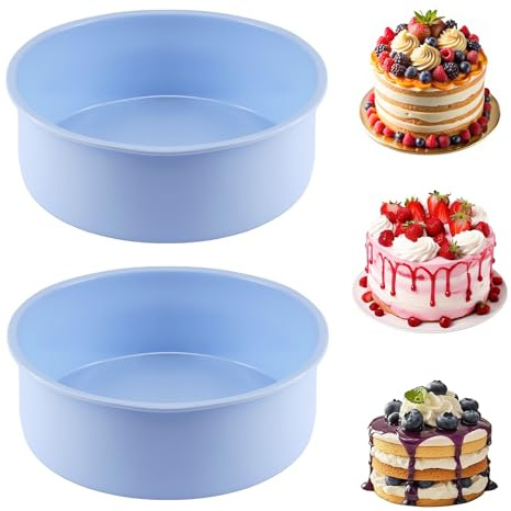 2 Pièces Moule Gateau Silicone Rond, 15cm Moule en Silicone Antiadhésif