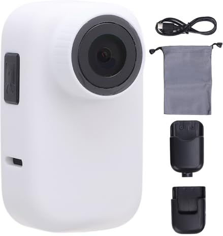 SustVita Fotocamera compatta per collare per animali domestici con batteria da 400 mAh per la registrazione di avventure all'aria aperta, comfort migliorato per animali domestici, (Bianca)