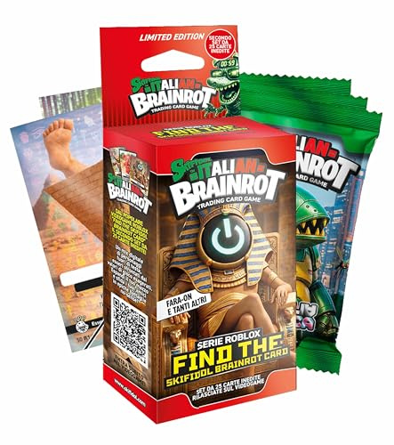 Serie Roblox – Find The Skifidol Brainrot Card, Blister da 25 carte da gioco inedite e 14 carte da gioco serie Gamma - SET SECONDO