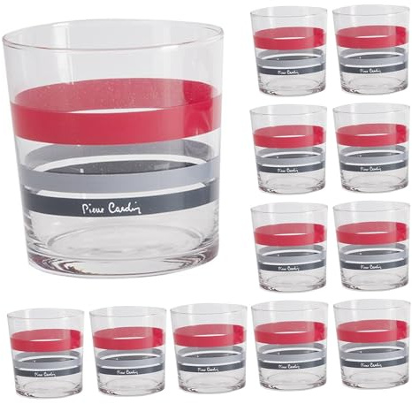 Set vasos de 35cl Pierre cardin con diseño a rayas, set de 12