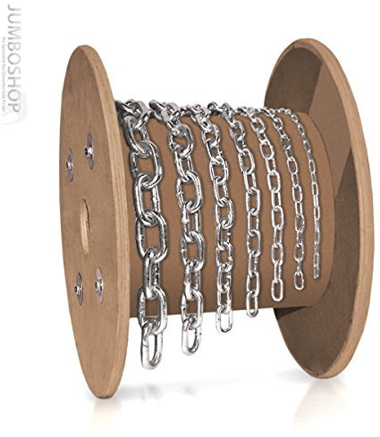 Seilwerk STANKE 30m 5mm Rundstahlkette kurzgliedrig Rolle Stahlkette - DIN verzinkte Eisenkette Stahl Eisen Kette abgerundet