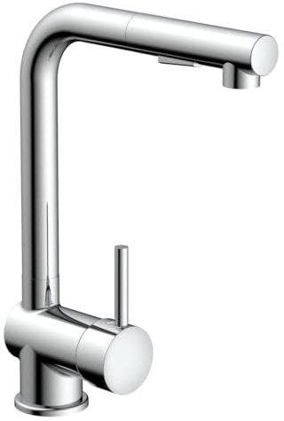 EISL NI183ARTCR COOL Wasserhahn für die Küche mit ausziehbarer Geschirrbrause, 360 Grad schwenkbare Küchenarmatur, Mischbatterie mit Einhebelmischer, Spültischarmatur, Chrom