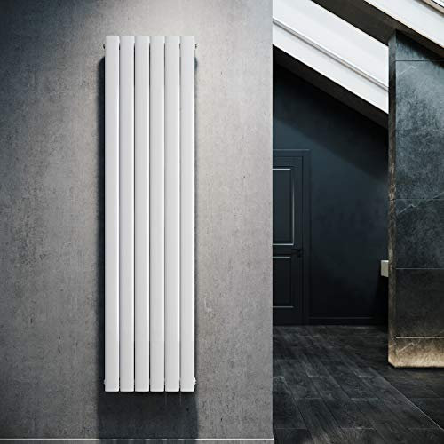 Design Flach Heizkörper 1800x462mm Weiß Paneelheizkörper Vertikal Mittelanschluss Doppellagig
