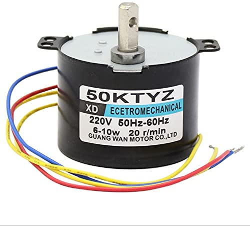 50KTYZ Permanentmagnet Synchronmotor, AC 220 V 6-10 Watt CW/CCW Niedrige Geschwindigkeit Hohe Drehmoment Elektromotor Miniatur Getriebemotor(15 RPM)