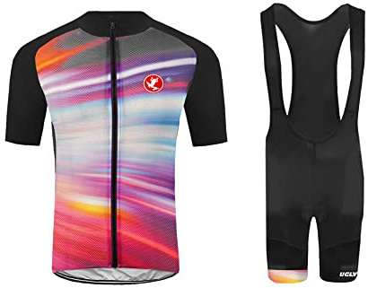 UGLY FROG Designs Radtrikot Herren Fahrradbekleidung Set Outdoor Sports Kurzarm Fahrradbekleidung + Radfahren Latzhose Shorts im Sommer