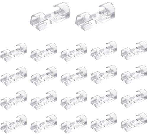 SACONELL 40 Pack Cable Clips Strong 3M Adhesive Cable Management TV PC Wire Holder, Sticky Mount-Round Plastic Cord Clamps for Car, Home and Office(Transparent)