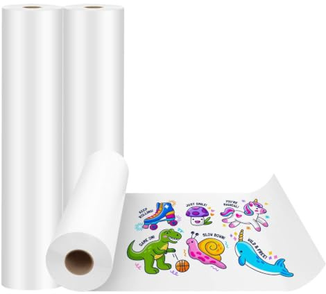 KAVAVO 4 Pcs Weiße Papierrolle, 44cm x 10m, weiße Handwerkspapierrolle, ideal für Staffeleipapier, Bulletin Board-Papier, Wandkunst, Geschenkpapier.(Paper-4 Pcs)