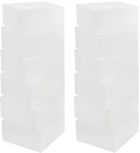 Belle Vous Polystyrol Platte Styrene Platten zum Basteln (12 Stk) - 10 x 10 x 5 cm - Quadratische Polystyrol-Plastik Platten zum Modellieren, für Schulprojekte, Blumenarrangements und DIY-Kunst