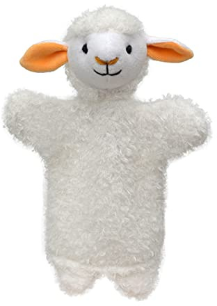 Handpuppe Tierhandpuppen Schaf 28 cm, Zoo Farm Cartoon Tierfigur theatrepuppe Handspielpuppe, für Kinder Baby Jungen Mädchen