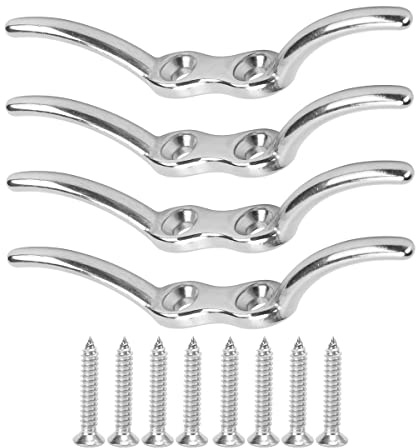 SYDARSYN 4Pcs Acciaio Inossidabile Bitta per Corda Ganci per Tacchette Bitta per Barca Gancio Nautica Bitta a Bandiera Gancio Bitta per Barche per Riparare Pennoni Alberi di Navi Teloni