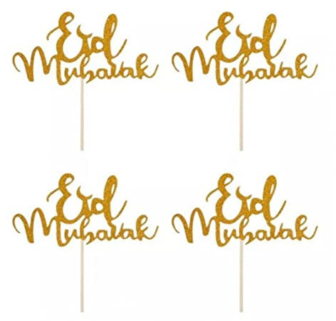 Froiny Eid Mubarak Tortenaufleger 12St Glitzer Cupcake Topper Picks Ramadan Kareem Dekorationen für islamische muslimische Partys
