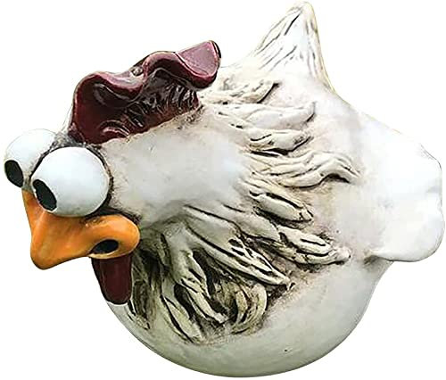 SXZHSM Zaunhocker Keramik Huhn Gartendeko Hühner Deko Garten Statuen Outdoor-Dekoration Huhn Ornament Gartenstatue Dekorative Gartenfigur Henne Huhn Gartenstecker Hinterhof Dekorationen für draußen,B