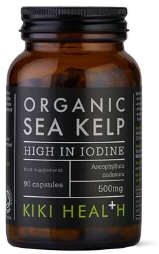 KIKI Health Organic Sea Kelp Iodine Supplement | Thyroid Support Natural Antioxidants | Immunity & Metabolism | Gluten- & GMO-Free, 90 Capsules, 500mg