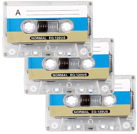 Jagowa 60 Min Blank Cassette Tapes - 3 Pack Professional Audio Recording Media for Voice Recordings, Lectures, and Teaching.