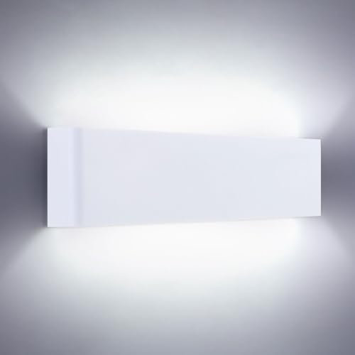 Lightsjoy Wandleuchte Innen 18W 40CM LED Wandlampe Moderne Wandleuchten 6000K Kaltweiss Wandlampen IP44 Up and Down Wandbeleuchtung Aluminium Flurlampe Wand für Wohnzimmer Schlafzimmer Treppen Weiß