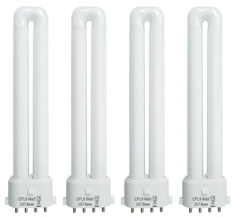 9 Watt Light Bulb Compatible with Satco S8365, Kandolite 96500, Rayovac F9W-1, Coleman Lantern Bulb Replacement 2G7 Base 4100K 4 Pack