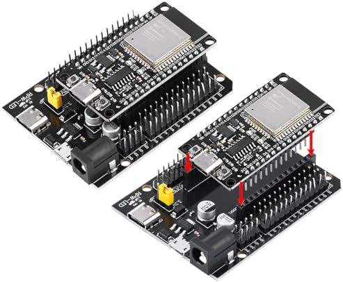 2 Sätze für ESP32S und Terminal Adapter, NodeMcu für ESP32 Entwicklungsboard WLAN WiFi Bluetooth CH340 Chip