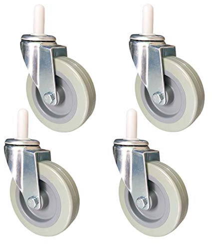 Schwerlastrollen Lenkrollen, Hochleistungs-Schwenkräder for Möbel, 100 mm 4-Zoll-Küchenwagen, PU-Esswagen oder Räder, for Hotelwagen-Werkbank, Standardvorbau M11C x 35 mm, Kapazität 210 kg, 4 Stück/Br