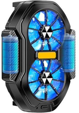 Phone Cooler for Gaming, Portable Mobile Phone Cooling Fan with 600mAh Rechargeable Battery, Universal 2 Cooling Modes Cell Phone Radiator with Semiconductor Cooling Chip for Live Streaming