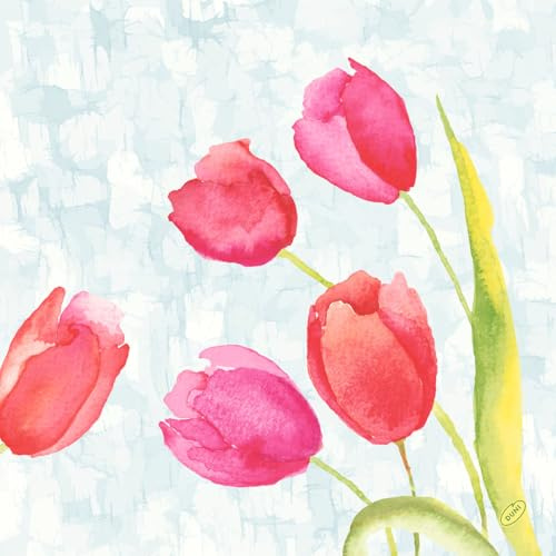 Serv.40x40 4lg Klassik Painted Tulips 50P. | Packung (50 Stück)