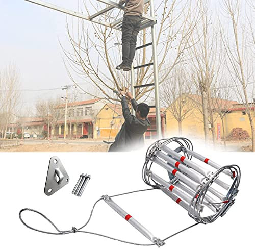 PNAJFUEL Strickleiter, Sicherheitsleiter Notfall Feuer Flucht Leiter, Tragbare Aluminium-Legierung Strickleiter/26Ft/8M