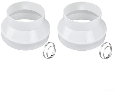 Zeroupshop Efficient 8 To 6 Inch Duct Reducer, Hose Clamp Ready PVC Duct Connector, Duct Reducer With Hose Clamps