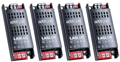 4 Stück LED Trafo 230V auf 24V 60W Dimmbar with Langsamer Anfang, Dimmbar Schaltnetzteil LED Transformator 24v, Stumm LED Treiber Netzteil 5A Driver (24V - 4PC, 60, Watt)