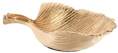 LIFKOME Metal Tray Ornaments Jewelry Storage Dish Gold Tray Bracelet Display Plate Metal Leaf Plate Sugar Container for Jewelry Organizer