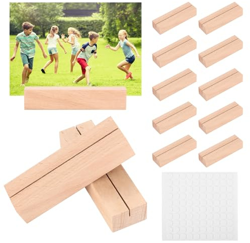 IYEREER 12 Stk Kartenhalter Holz Tischkartenhalter Kartenständer, Menükartenhalter Holzständer, Fotohalter Postkartenhalter Fotoständer Fotokartenhalter für Hochzeiten Bankette Postkartenständer