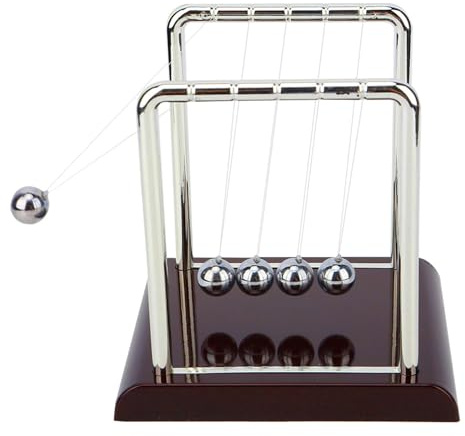 Large S Balance Balls, Square Newton Cradle 5 Physical Toy Billiards Home Decoration Ornaments Metronome Balls Newton Magnetic Desk Fun Decoration Birthday Gifts L (Medium square