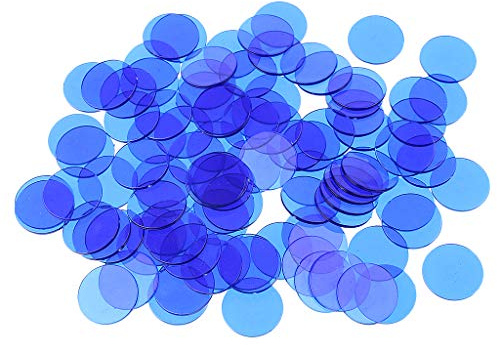 Lot de 300 jetons de bingo professionnels en plastique bleu, 1,5 x 1,5 cm