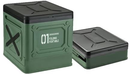 SculifyVita Toilette Portable Pliable Camping [4 en 1] - WC Chimique Portable avec Sac Compostable et Anti-Odeurs - Toilette Sèche et Seau Hygiénique pour Camping-Car, Van, Randonnée （Vert armée）