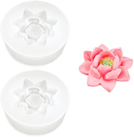 2 Pcs Moule Bougie Silicone, Lotus Moule Silicone Bougie, 3d Moules Fleur, Moules à Bougie Fait Main Diy, Convient Pour La Fabrication De Bougies, De Savons, De Pâtisseries Et De Cadeaux Faits