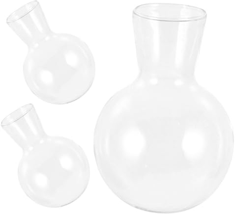BESTonZON Glasvase Hängevasen Terrarium Pflanzgefäß Für Hydrokultur Pflanzenstecklinge Transparent Mit Holzständer Wohnraum Deko