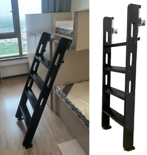 Escalera Escamoteable Escalera para Litera Negra de Madera Maciza, Escalera para Camas Dobles Tipo Loft, Escaleras Deslizantes para Ático de 3/4 / 5/6 / 7/8 Peldaños(7 Steps L-6.8ft/2.08m)