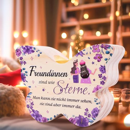 Belillpipi Geschenke für Freundin, Schmetterlings-Kerzenhalter aus Holz, Geschenk von Freunden, Beste Geschenk zum Geburtstag, Weihnachten & besondere Anlässe, Einzigartige Geschenkidee für Freundin